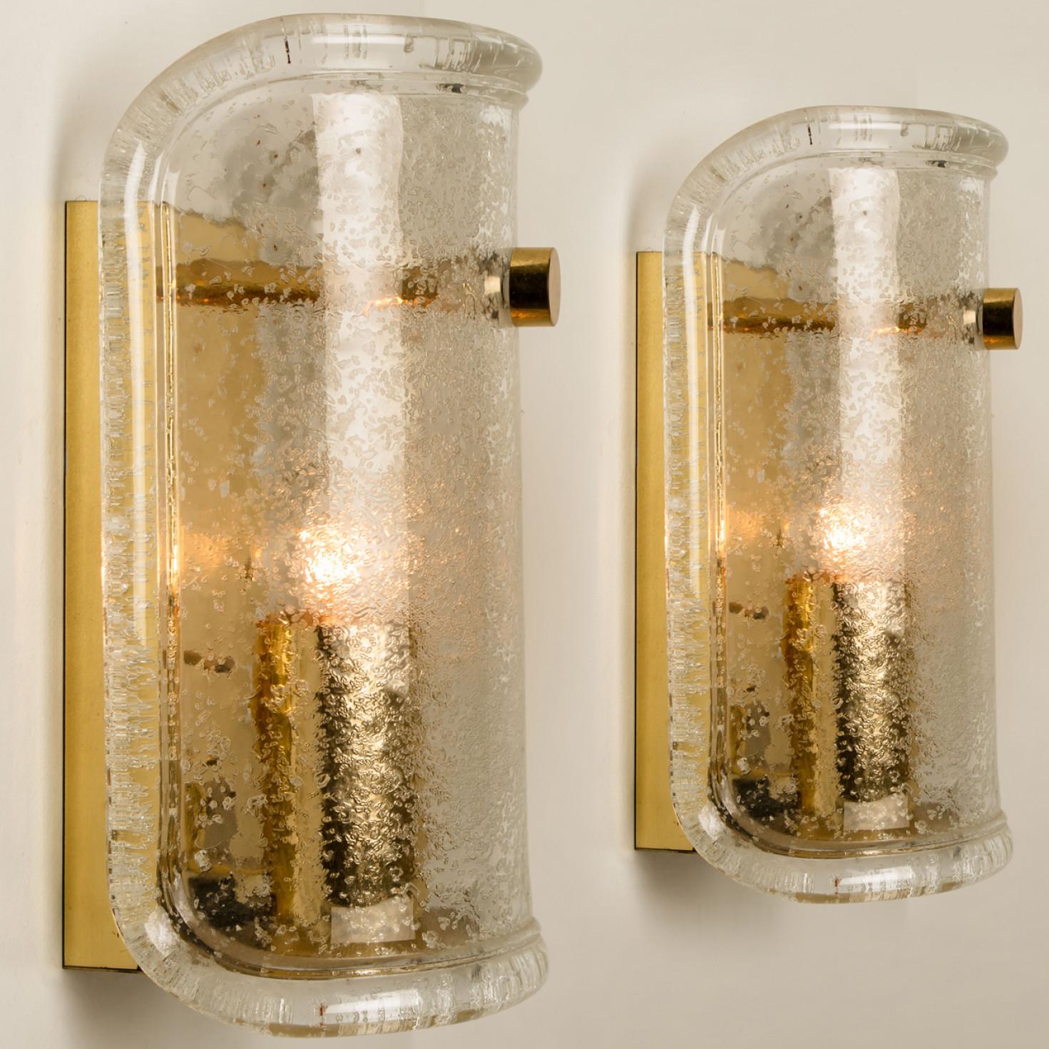 Murano Wall Light Fixtures by Hillebrand, Germany, 1960s In Good Condition For Sale In Rijssen, NL