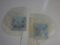 Murano Wall Sconces by Mazzega Opalescent Murano Glass