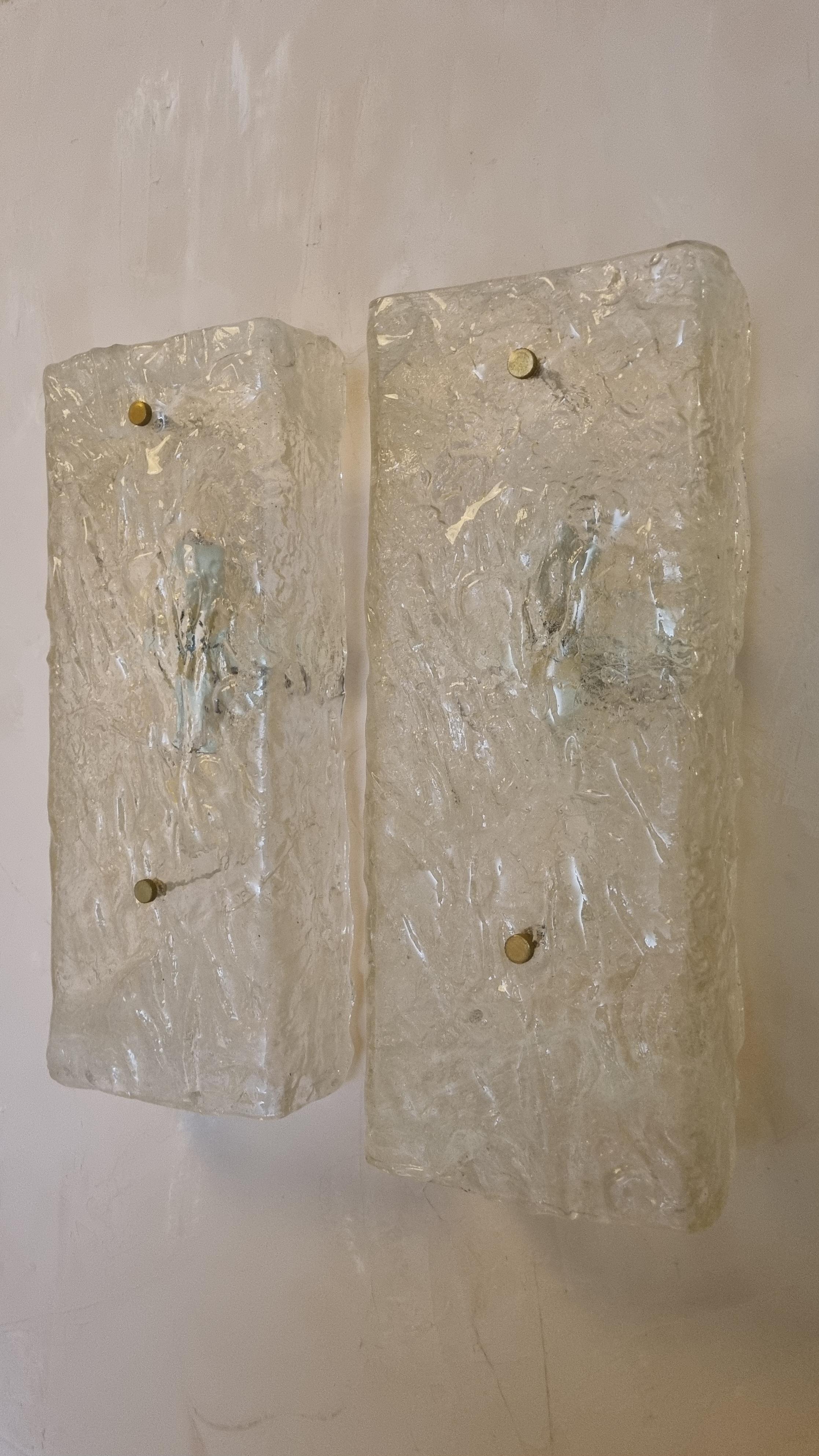 Mid-Century Modern Murano wall sconces produced by Barovier & Toso Italy 1960s For Sale