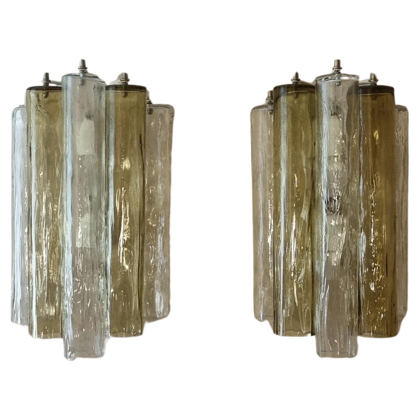 Murano wall sconces produced by Barovier & Toso Italy 1970s