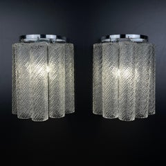 Murano wall sconces Tronchi Italy 1970s Set of 2