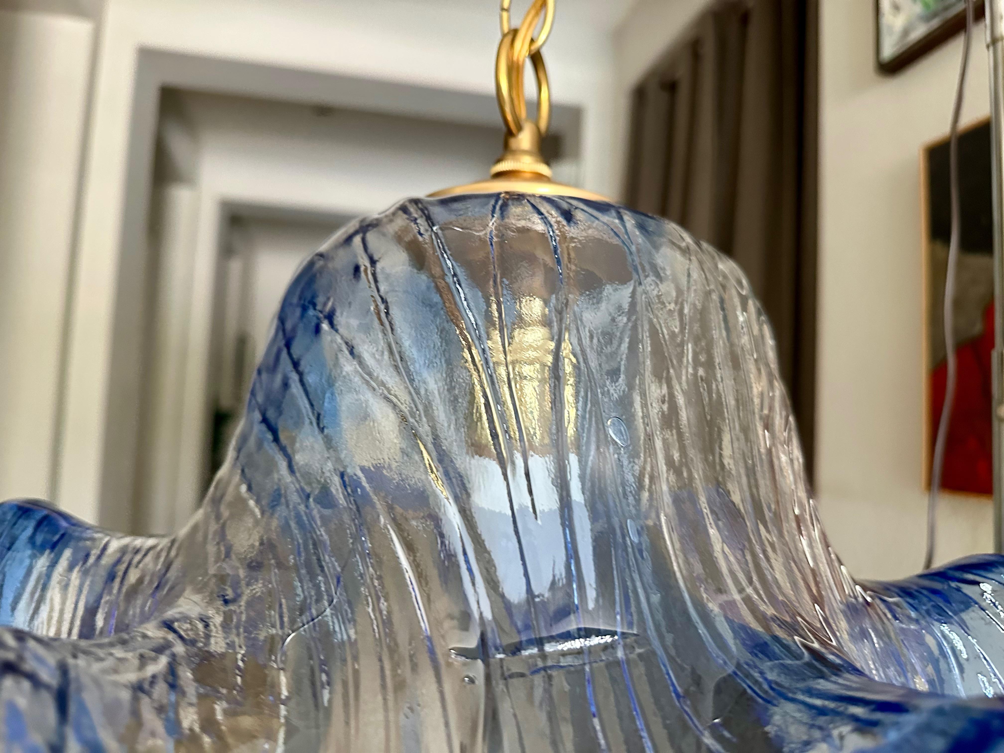 Murano Wavy Bell Shaped Carlo Nason Ceiling Light Pendant For Sale 4