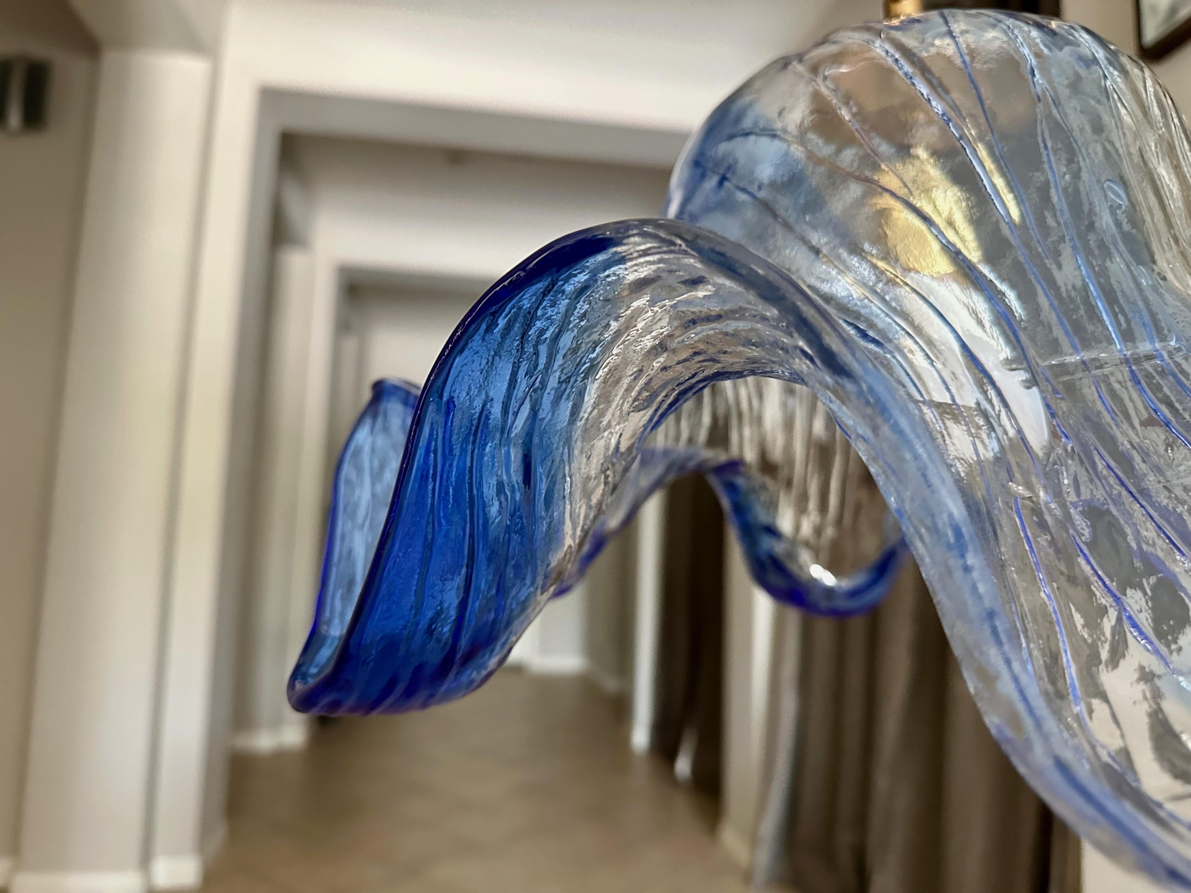 Murano Wavy Bell Shaped Carlo Nason Ceiling Light Pendant For Sale 5