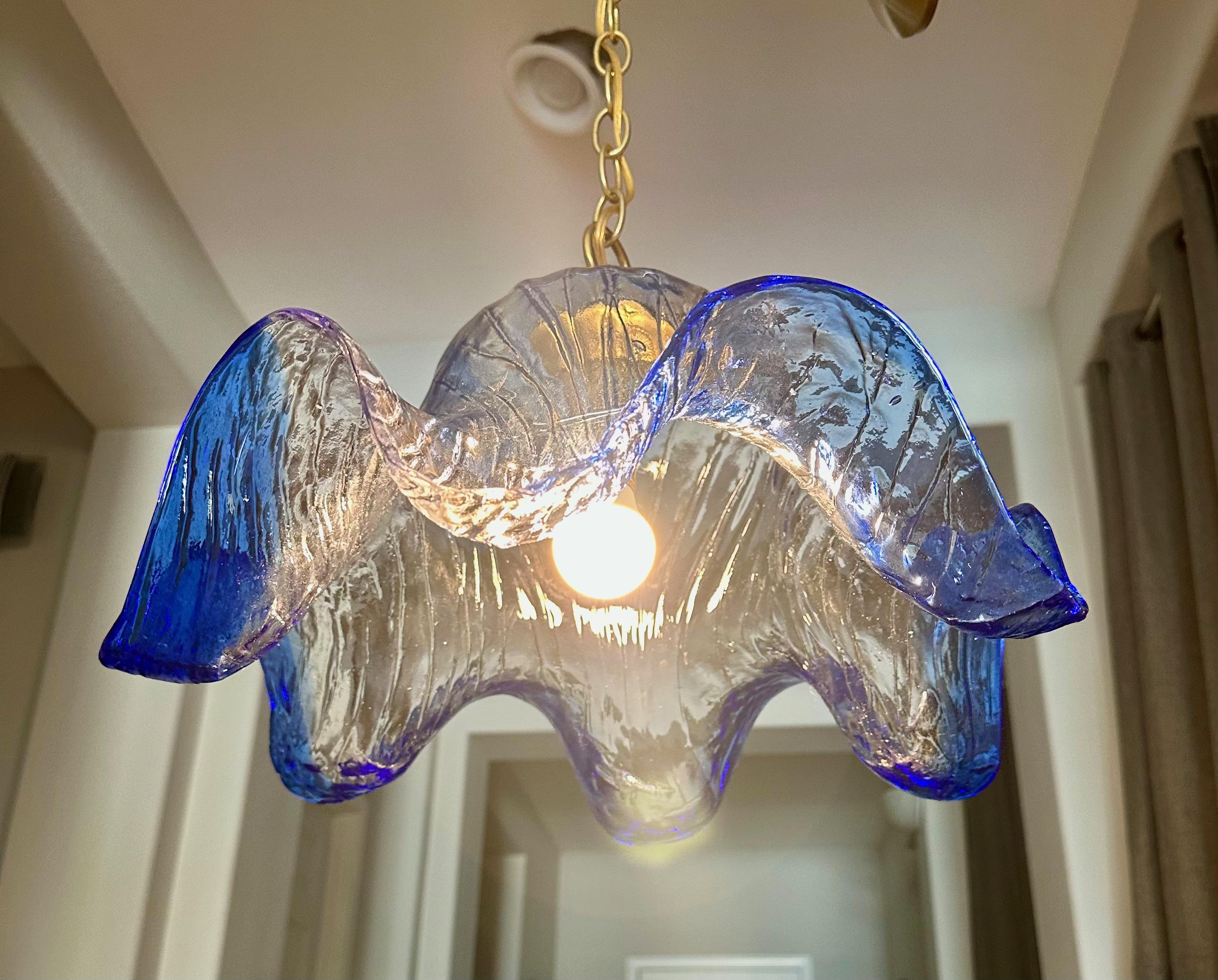 Murano Wavy Bell Shaped Carlo Nason Ceiling Light Pendant For Sale 9