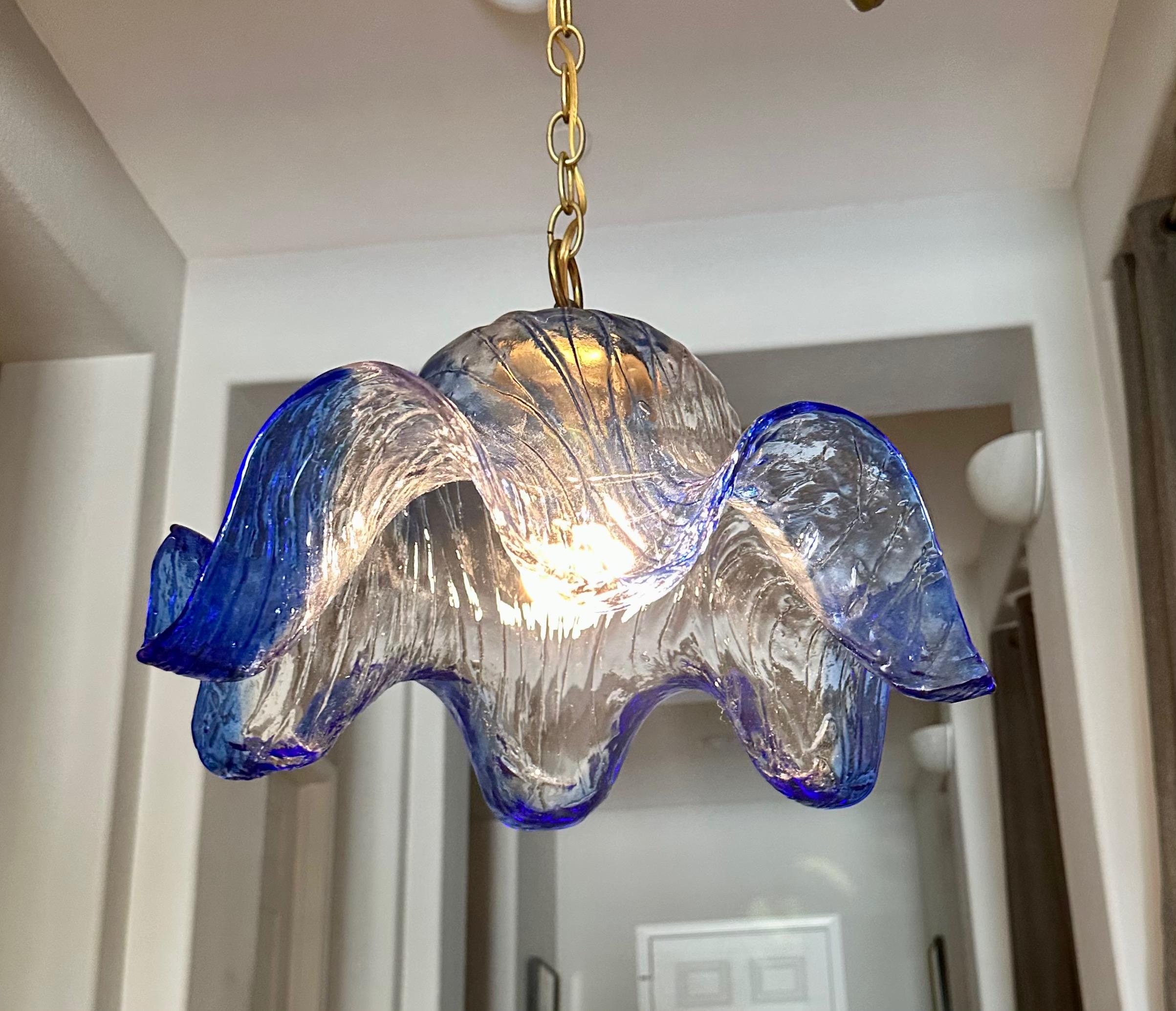 Murano Wavy Bell Shaped Carlo Nason Ceiling Light Pendant For Sale 10