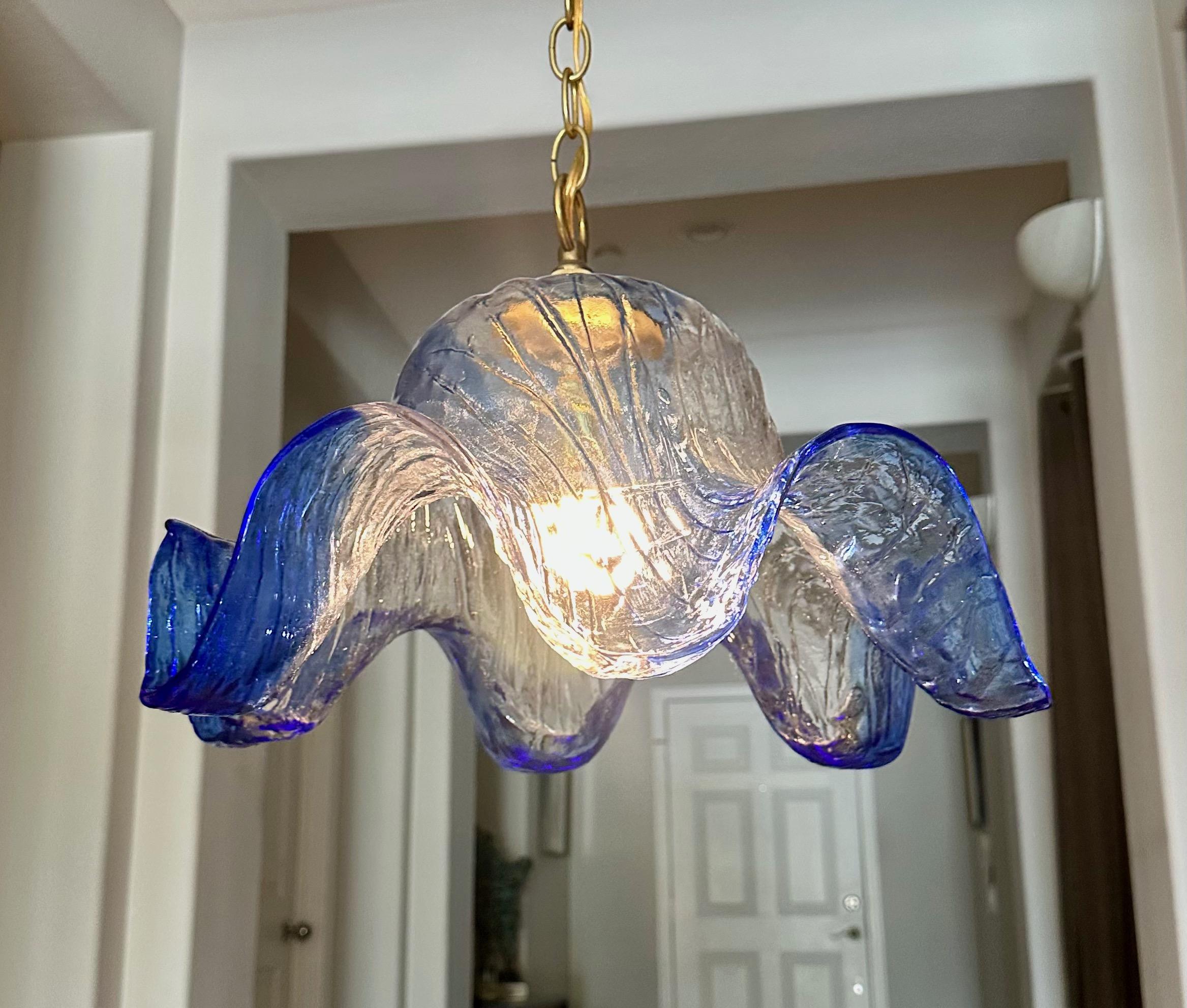 Murano Wavy Bell Shaped Carlo Nason Ceiling Light Pendant For Sale 11