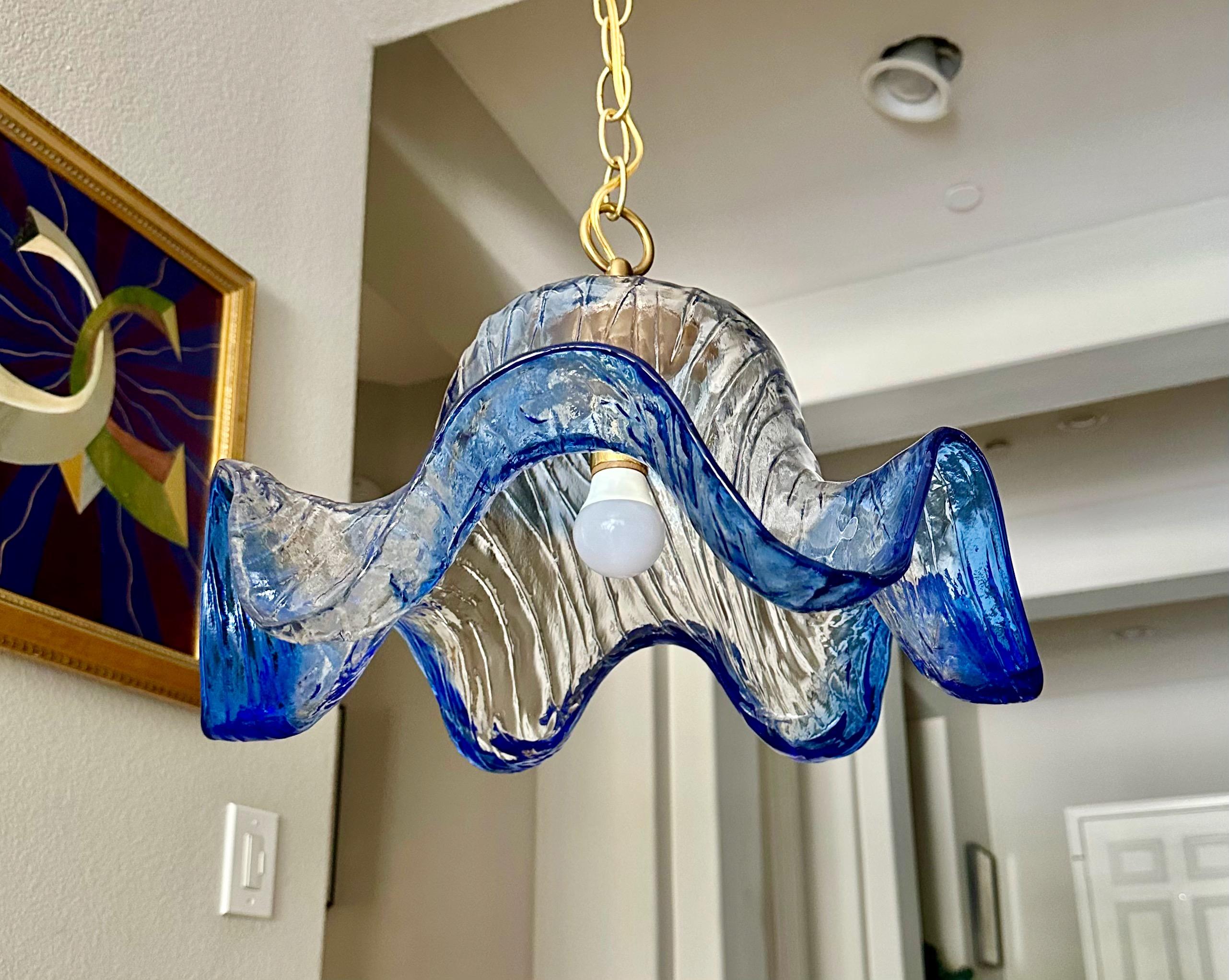 Murano Wavy Bell Shaped Carlo Nason Ceiling Light Pendant For Sale 13