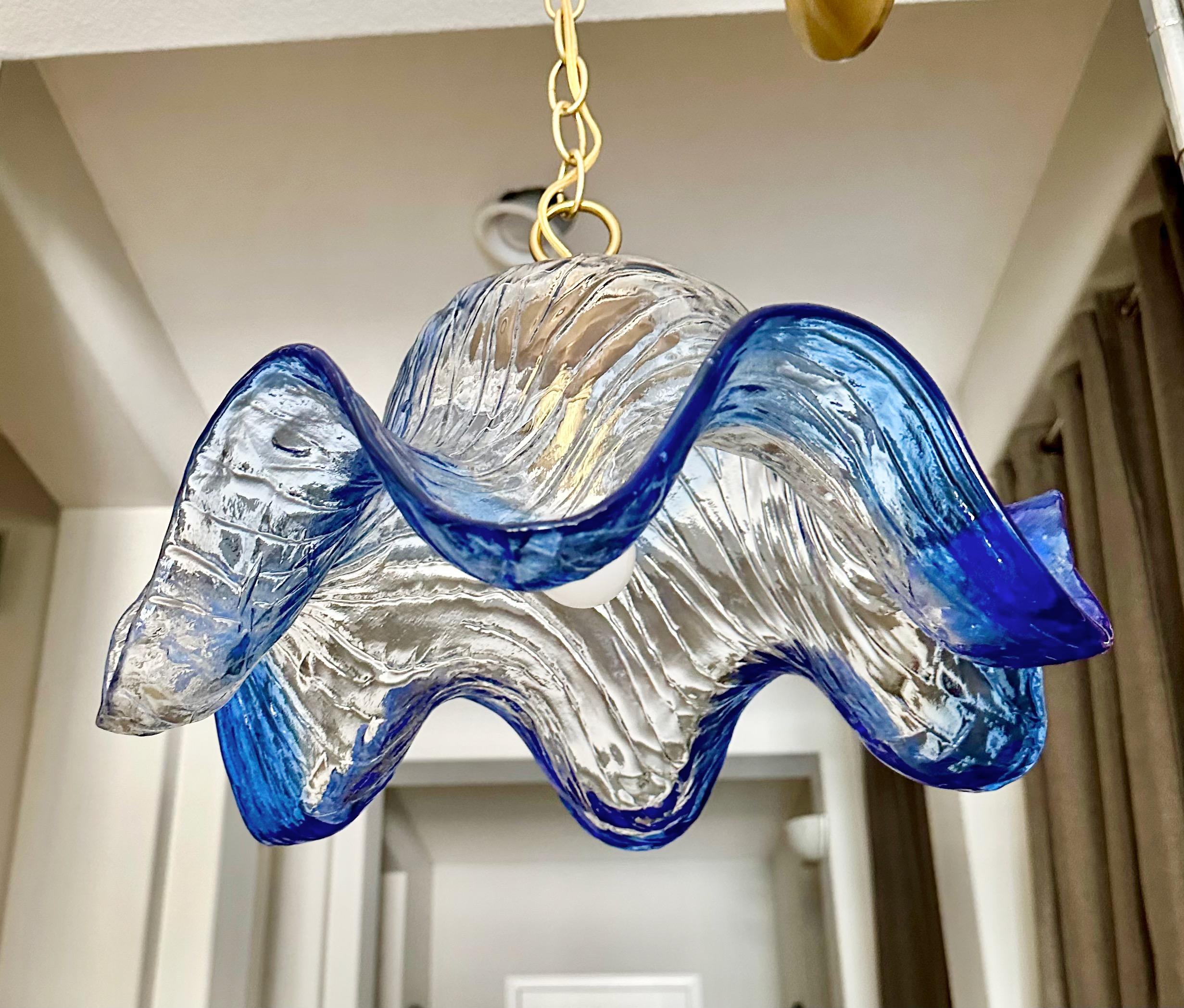 Murano Wavy Bell Shaped Carlo Nason Ceiling Light Pendant For Sale 1