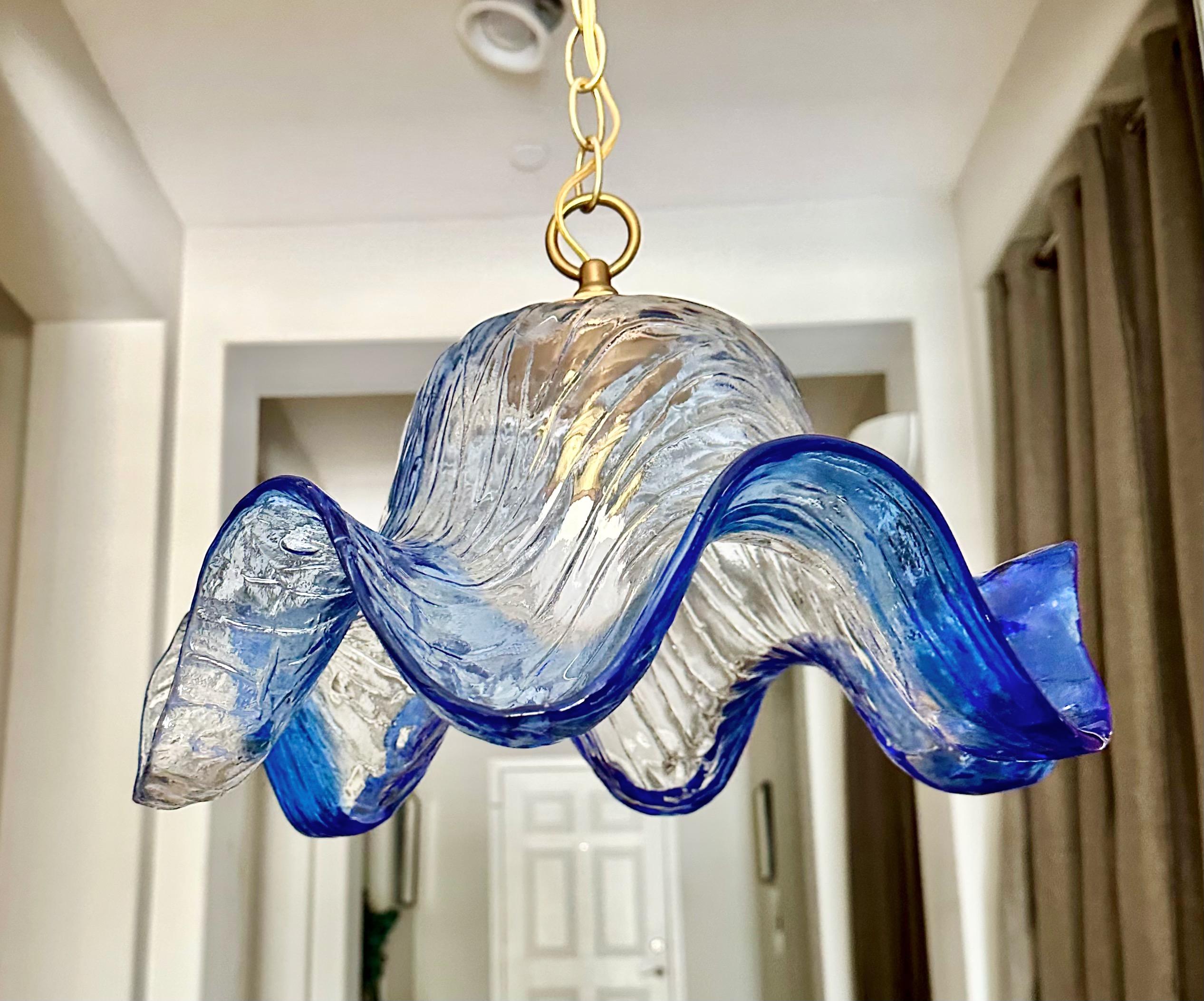 Murano Wavy Bell Shaped Carlo Nason Ceiling Light Pendant For Sale 2