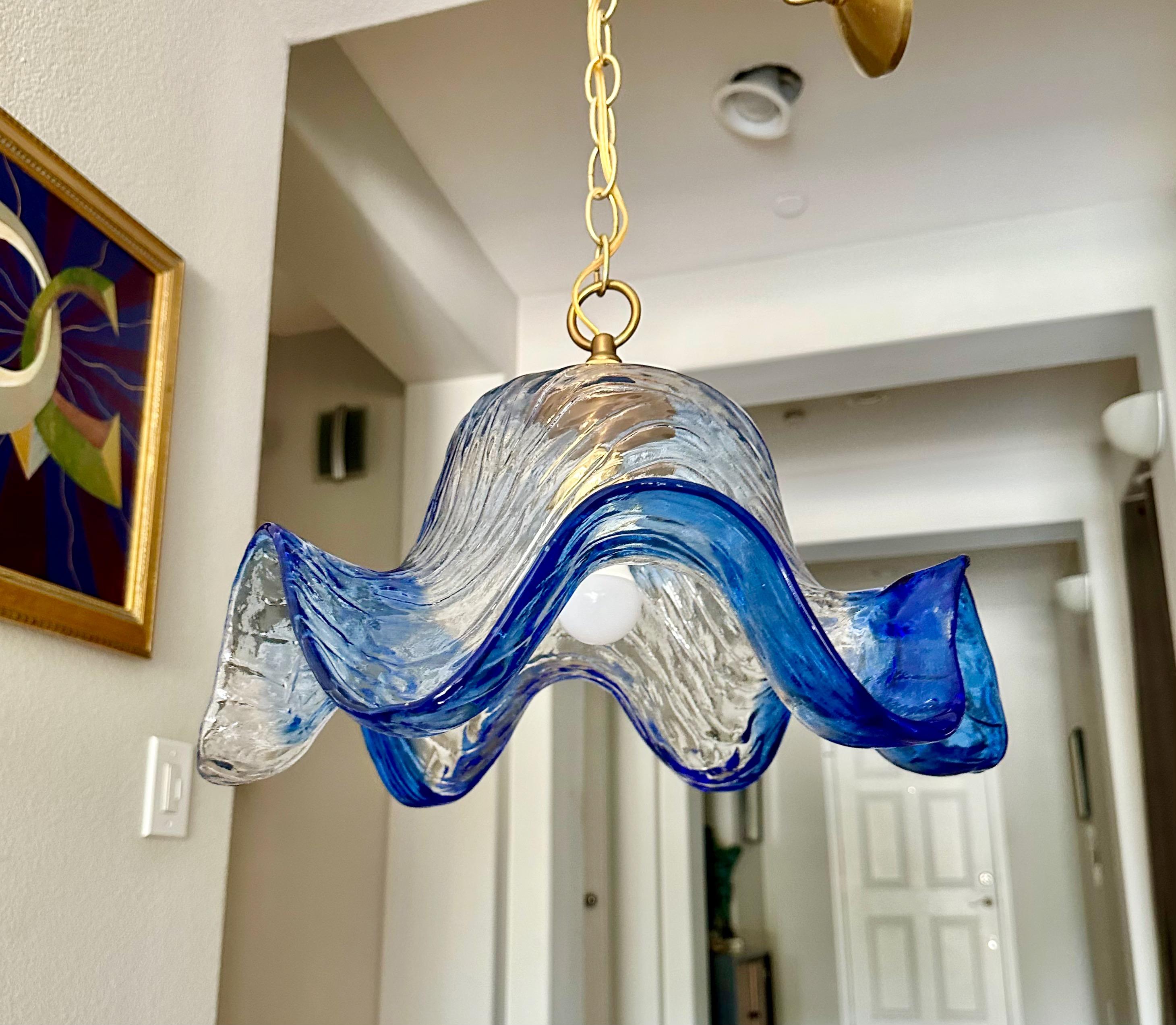 Murano Wavy Bell Shaped Carlo Nason Ceiling Light Pendant For Sale 3