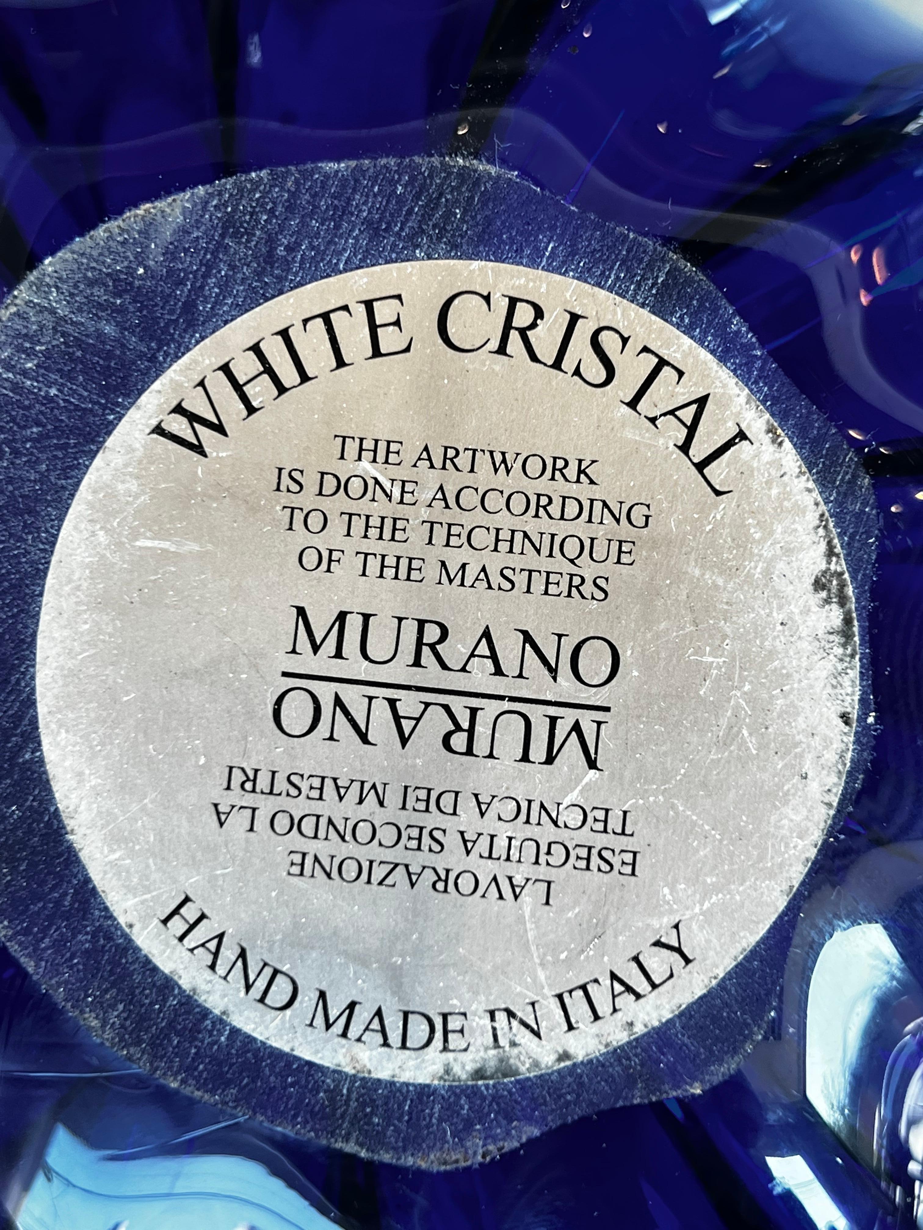 Murano White Cristal Blue and Green Bowl 1