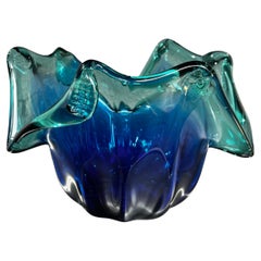 Murano White Cristal Blue and Green Bowl