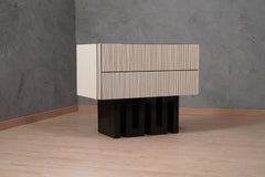 Murano White Glass and Brass Commode Chest of Drawers, 1990