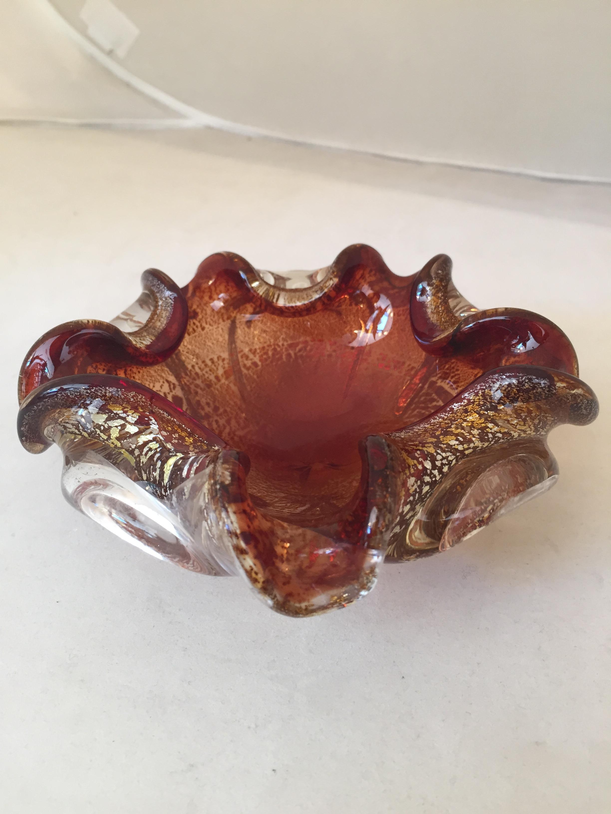Murano with Gold, 1940, Italian, Attributed to Barovier Toso For Sale 2