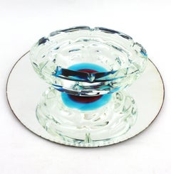 Fulvio Bianconi A Fasce Sommerso XL Murano Art Glass Centerpiece Bowl