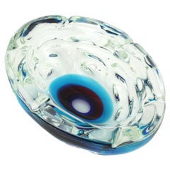 Murano XL Fulvio Bianconi A Fasce Sommerso Art Glass Centerpiece Bowl