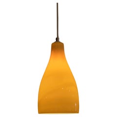 Murano Yellow Cased Glass Pendant Lamp