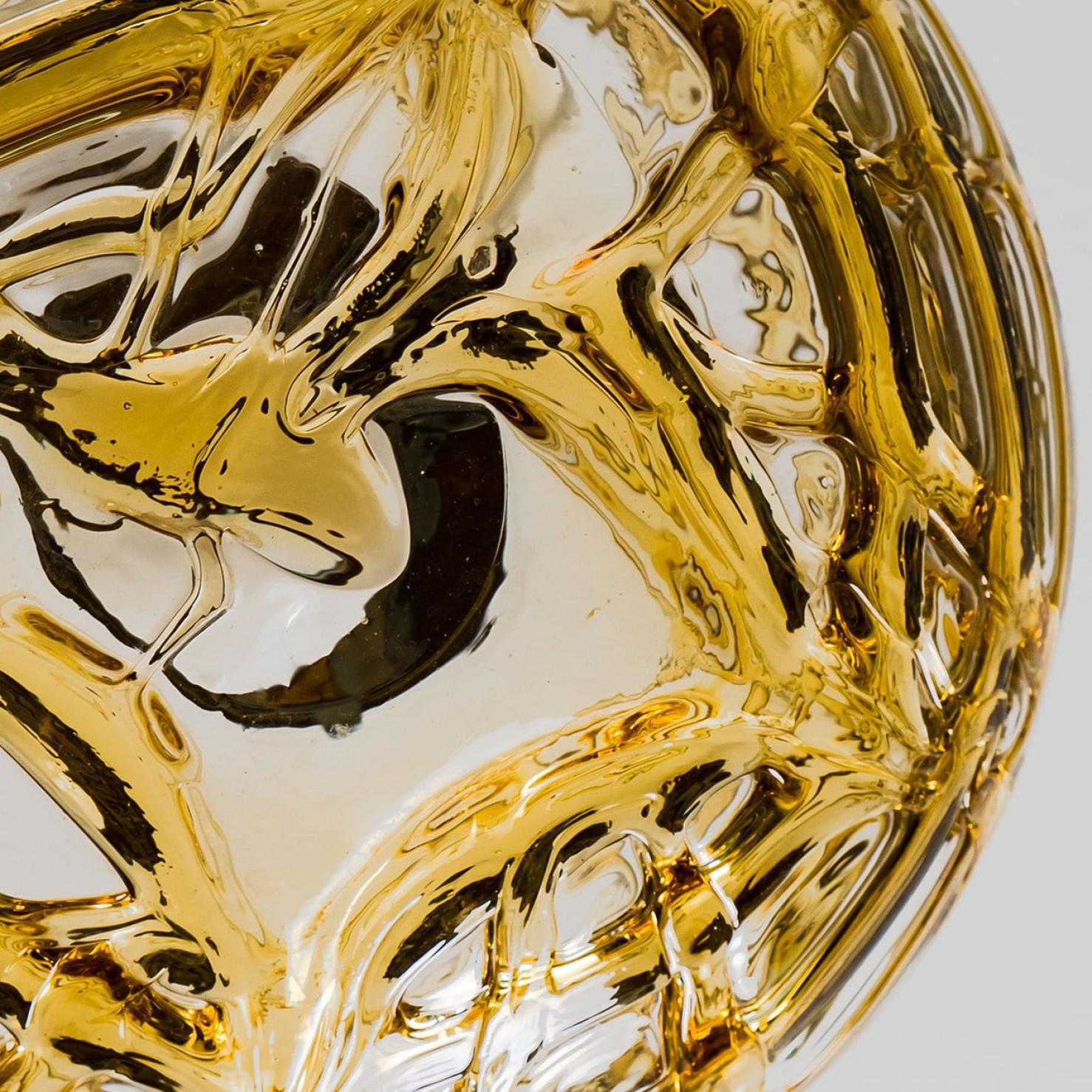 Lampade a sospensione in vetro trasparente giallo di Murano, anni '60 in vendita 3