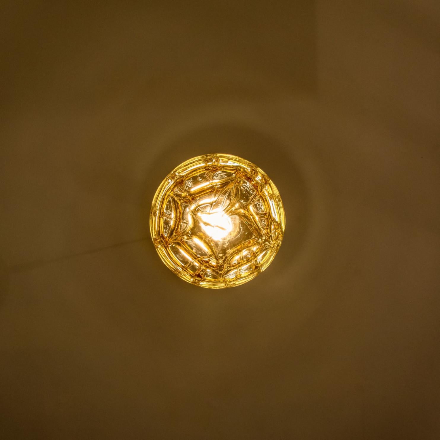 Lampes à suspension en verre de Murano jaune clair, années 1960 5