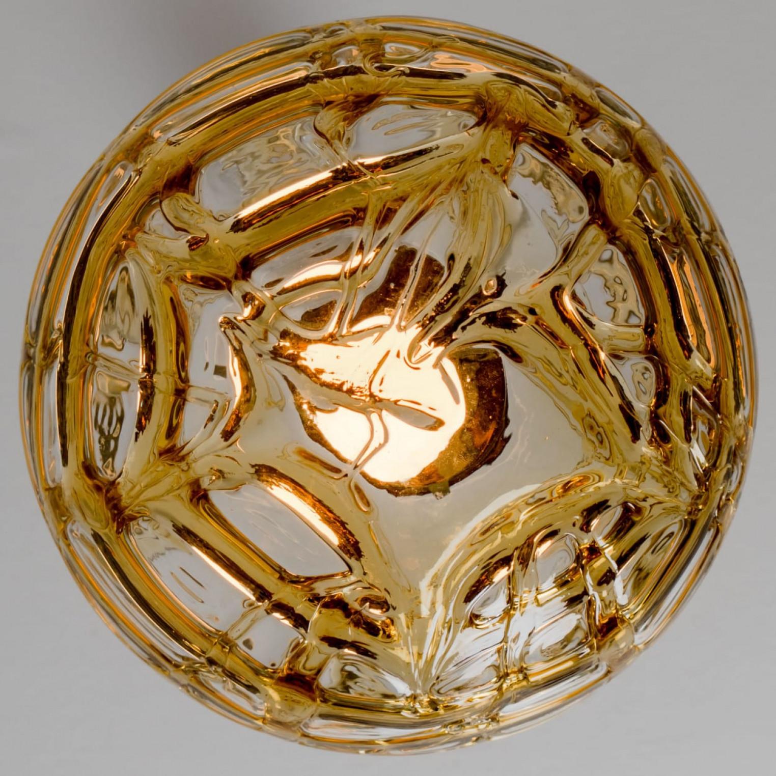 Lampade a sospensione in vetro trasparente giallo di Murano, anni '60 in vendita 1