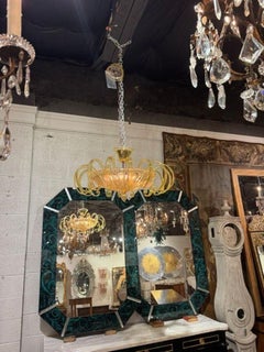 Murano Yellow Glass Chandelier