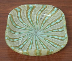 Murano Zanfirico Bowl with Aventurine