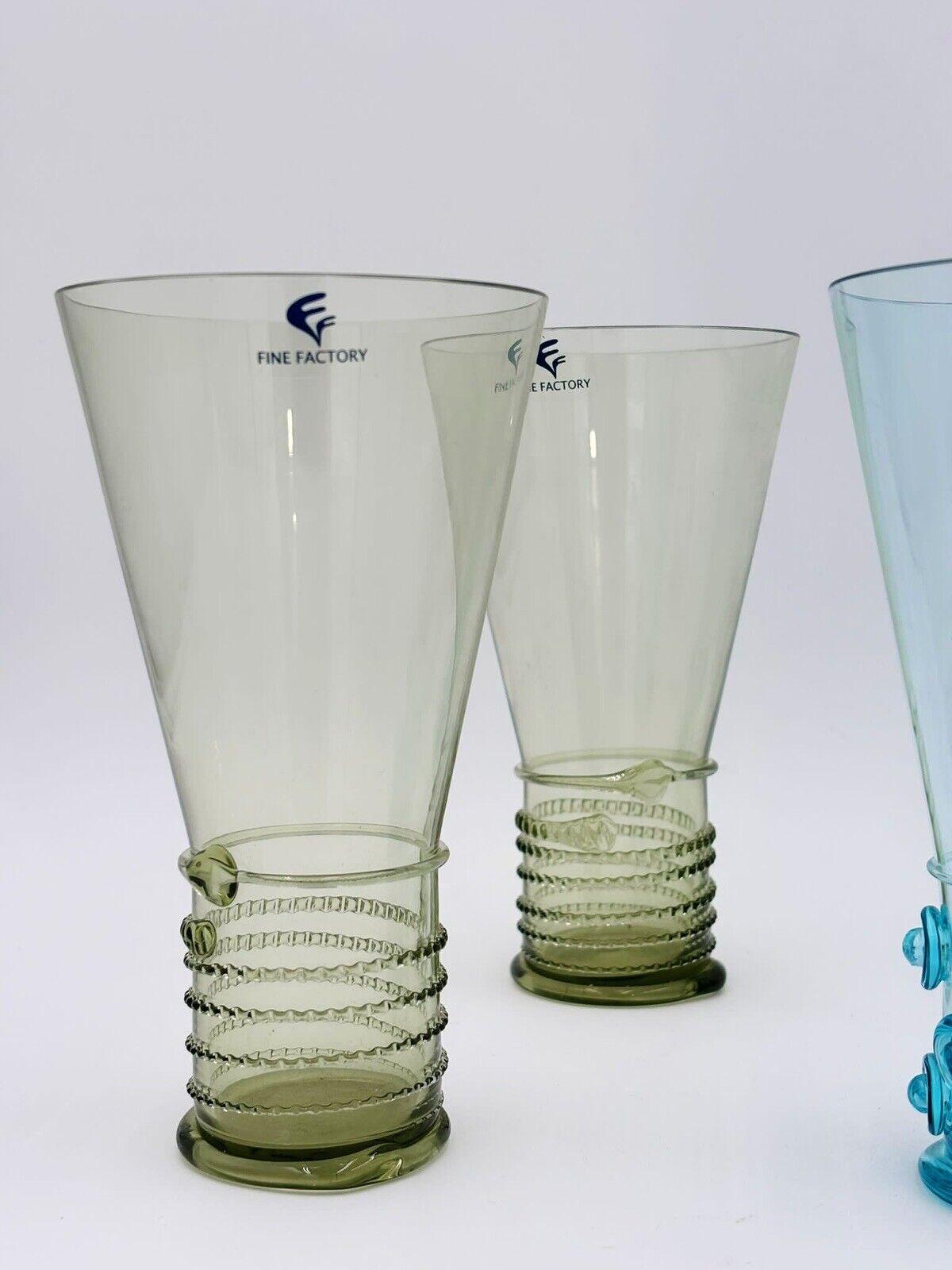 Late 20th Century Murano's Glasses Set of 6 Collectible Glasses 1980's For Sale