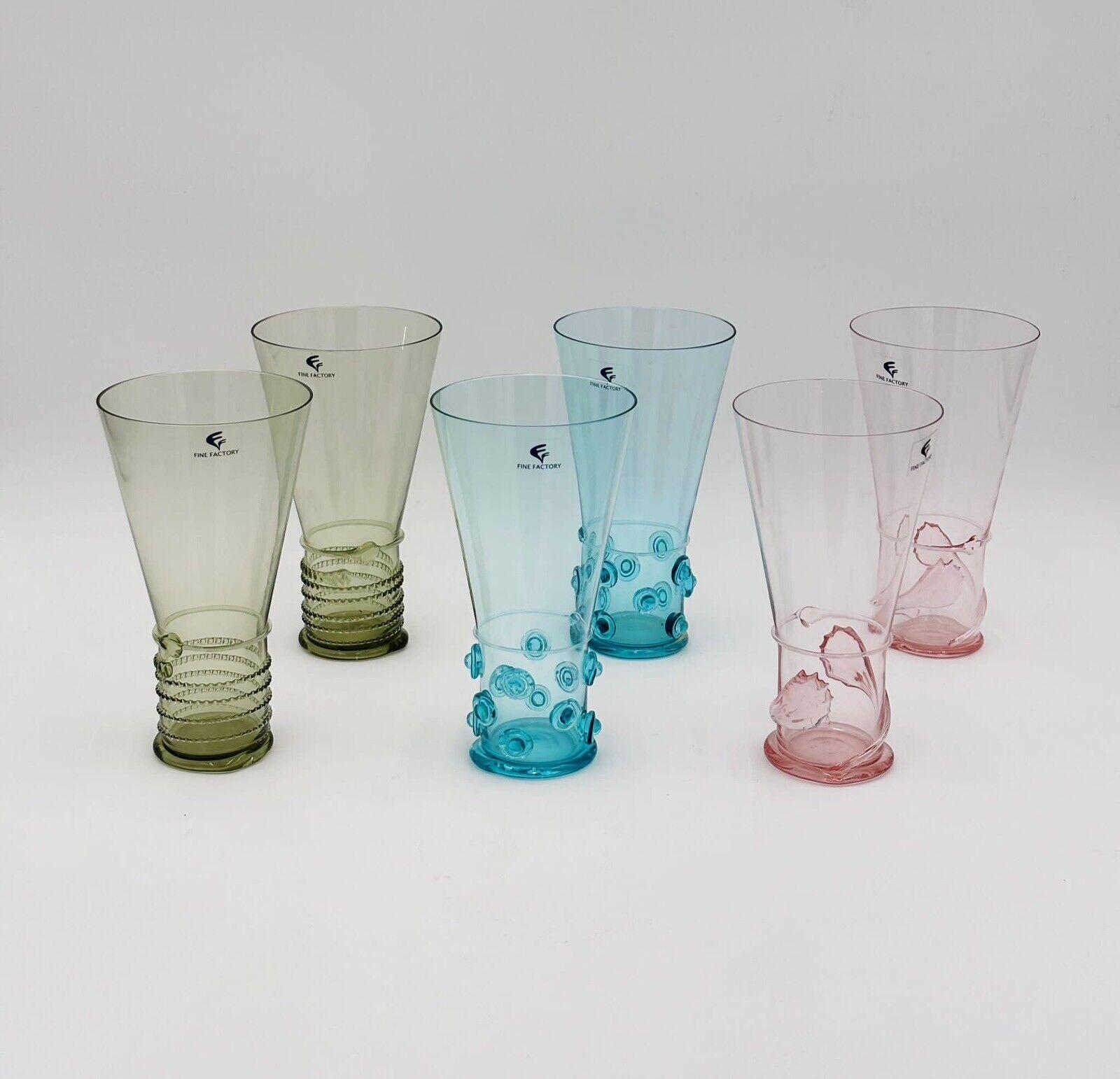 Murano Glass Murano's Glasses Set of 6 Collectible Glasses 1980's For Sale