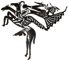 Grande opera d'arte popolare haitiana Tamburo d'acciaio Scultura in metallo Murat Brierre