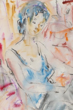 Murat Kaboulov Verschönertes figurales Aquarellgemälde, um 2000