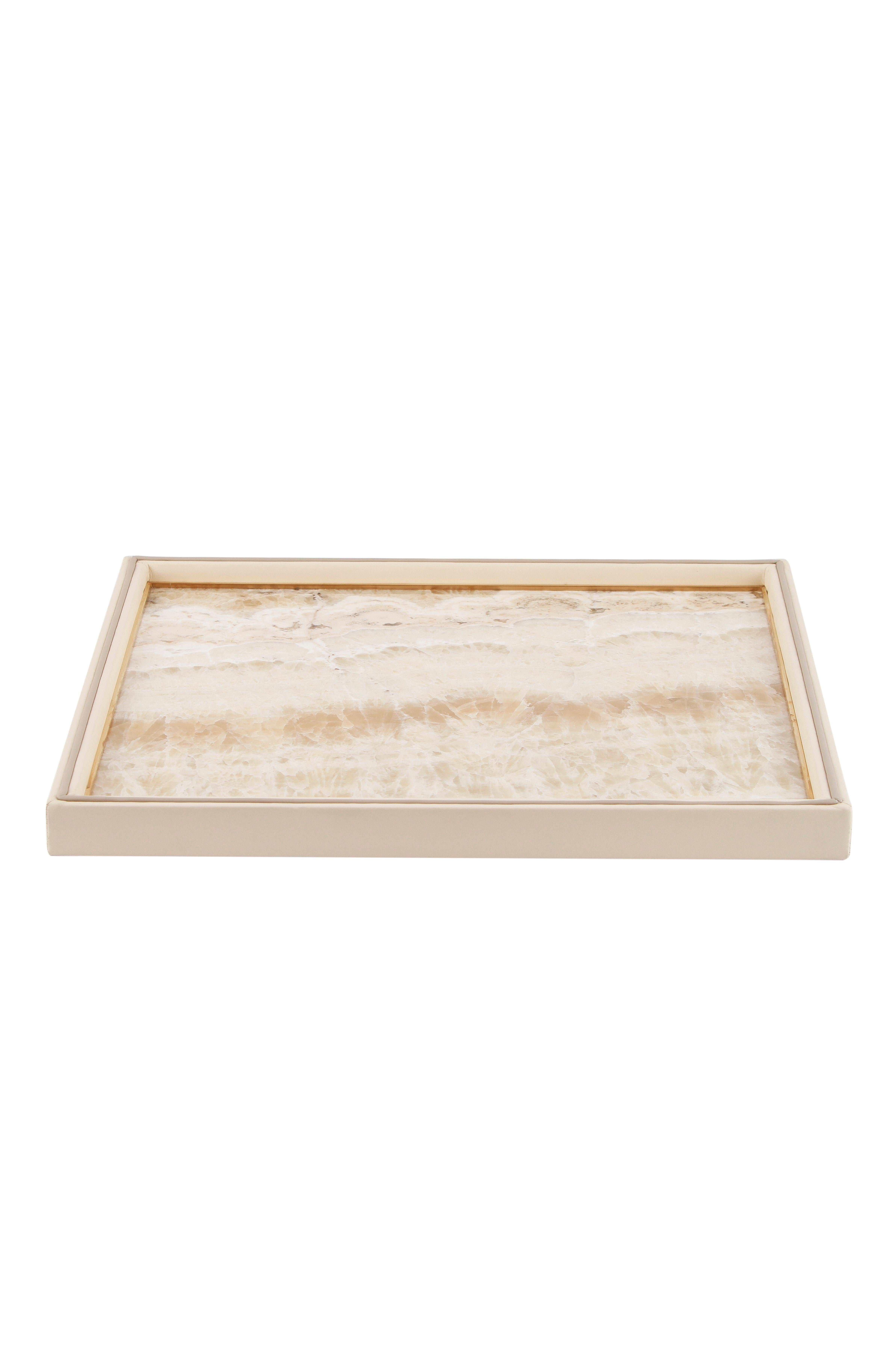 Murayama Serving Tray, Lusitanus Home Collection, Handcrafted in Portugal - Europe by Lusitanus Home.

A sublime serving tray, Murayama was design to uplift layback moments. A serving tray lined in ivory Italian leather with Miel onyx base and