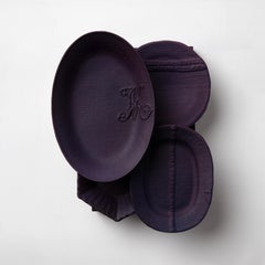 Dark Violet Ceramic Wall Art Sculpture - "Mûre"