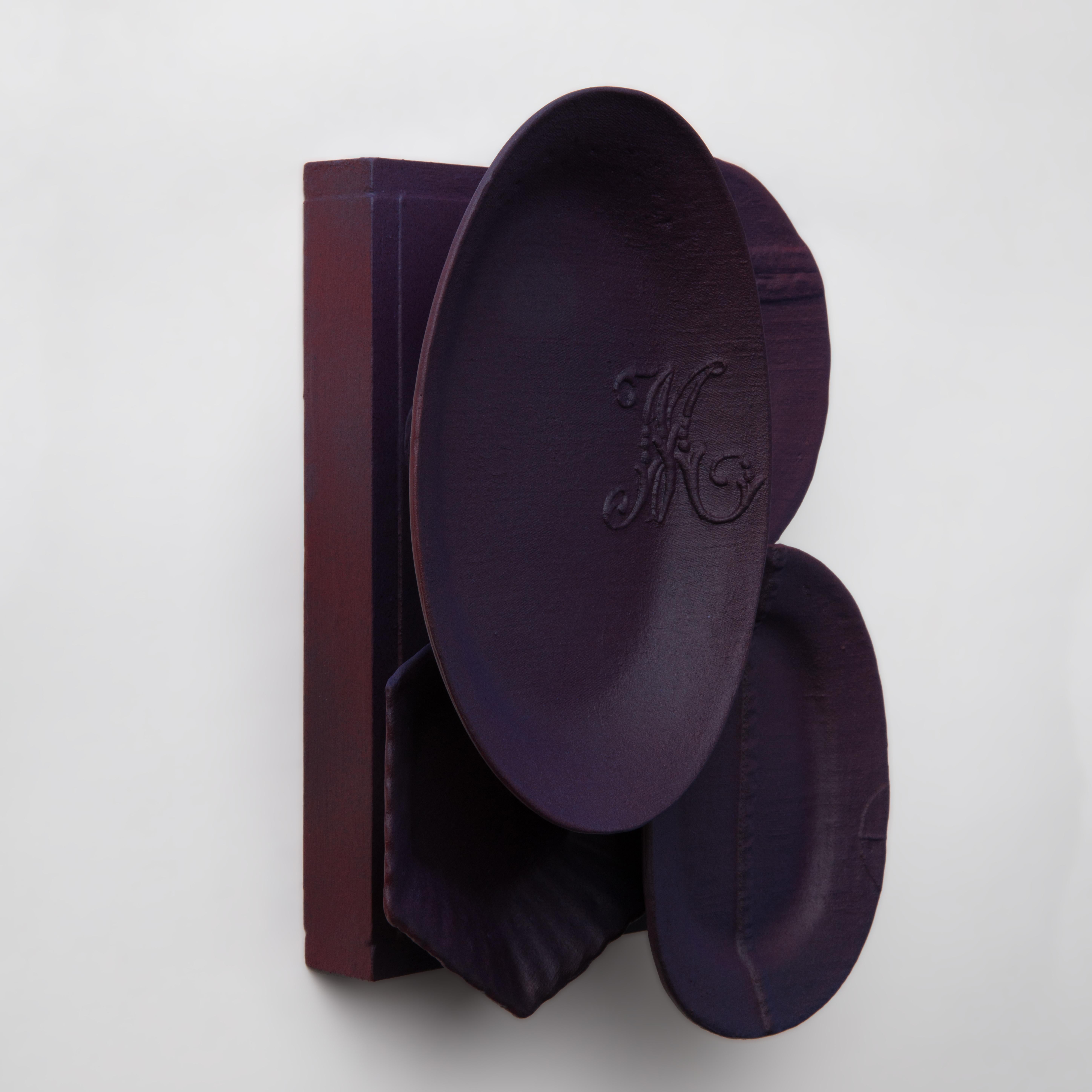 Dark Violet Ceramic Wall Art Sculpture - 