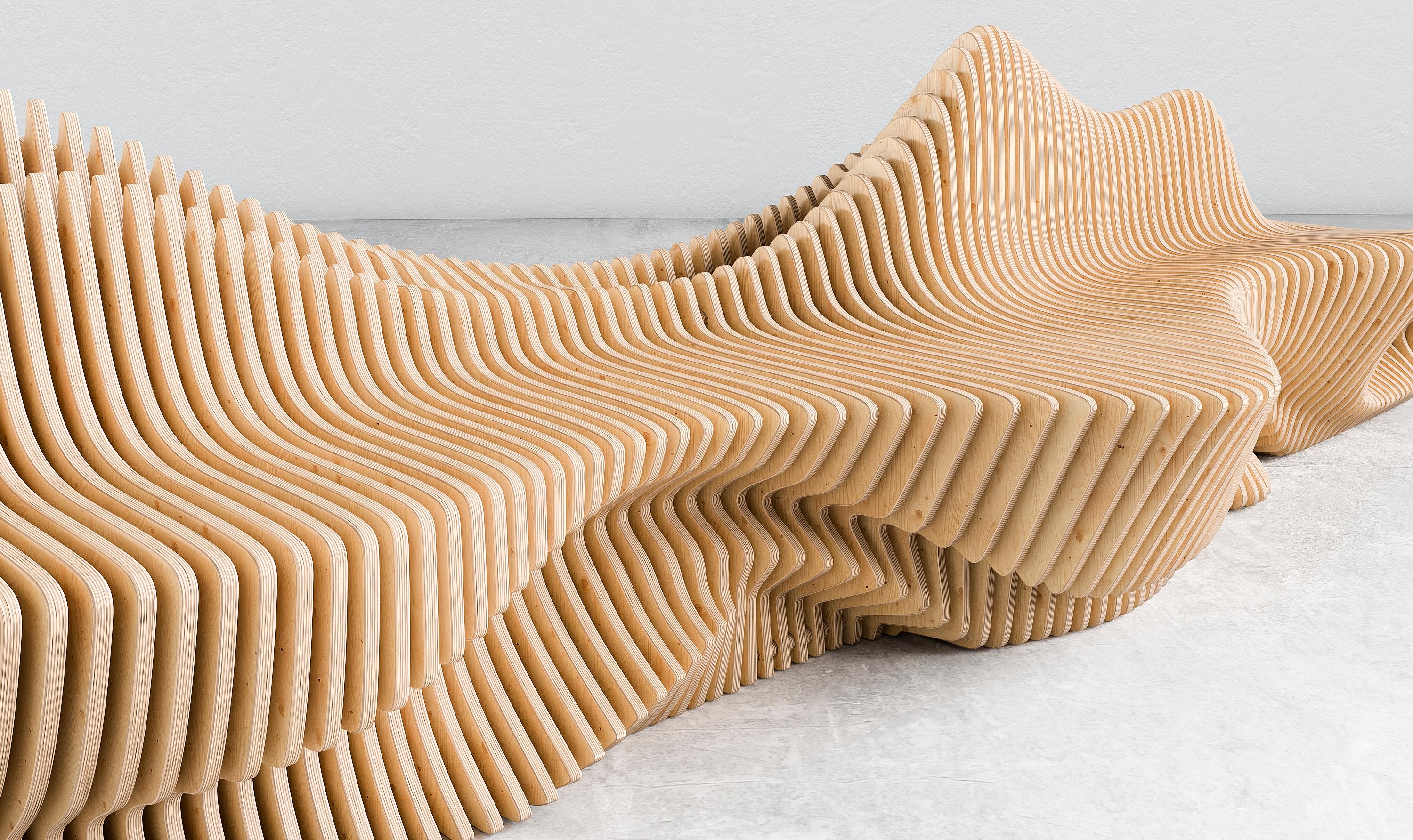 Hand-Crafted Murena bench For Sale