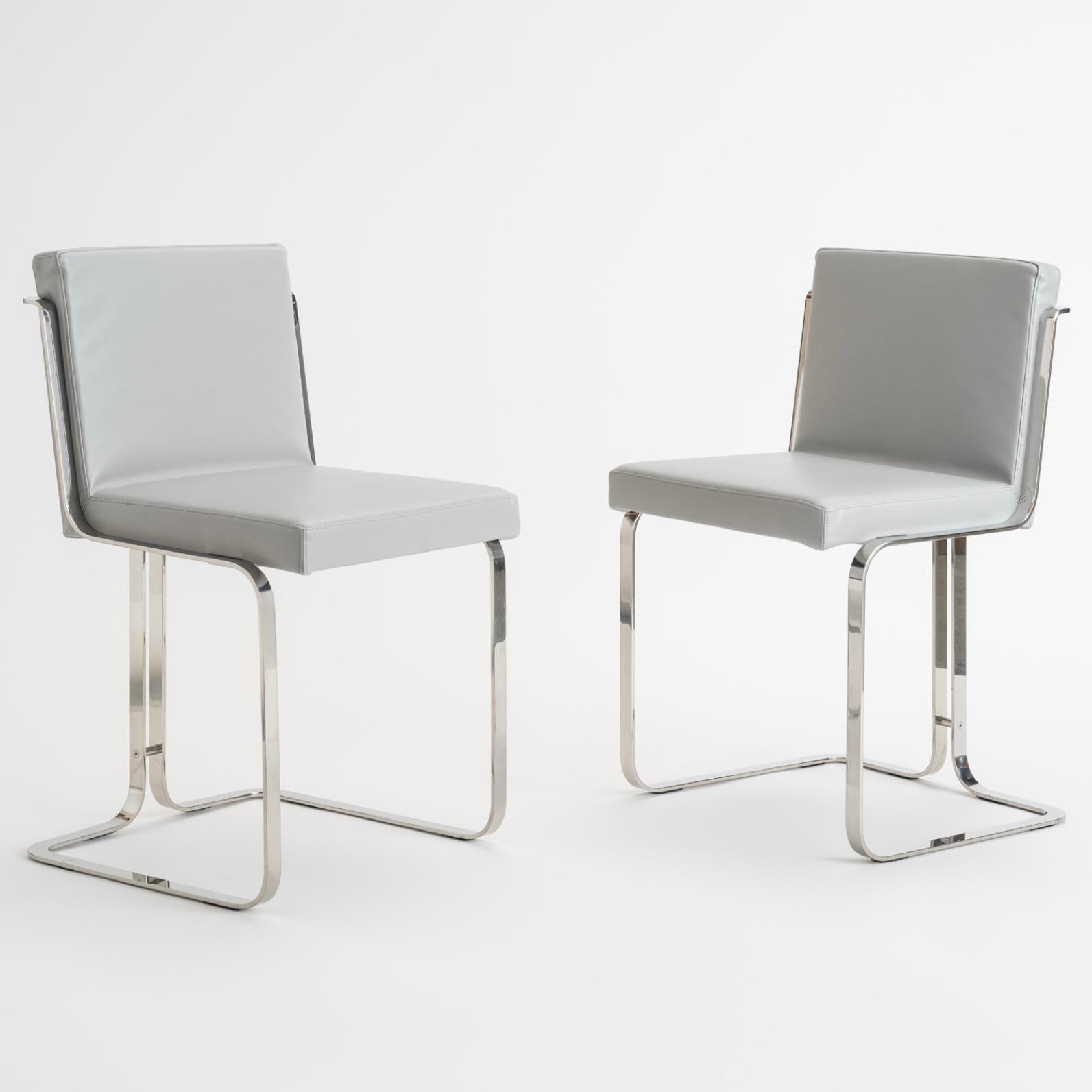 Murena Light Dining Chair Lazzarini & Pickering, Marta Sala, Polished Stainless For Sale 2