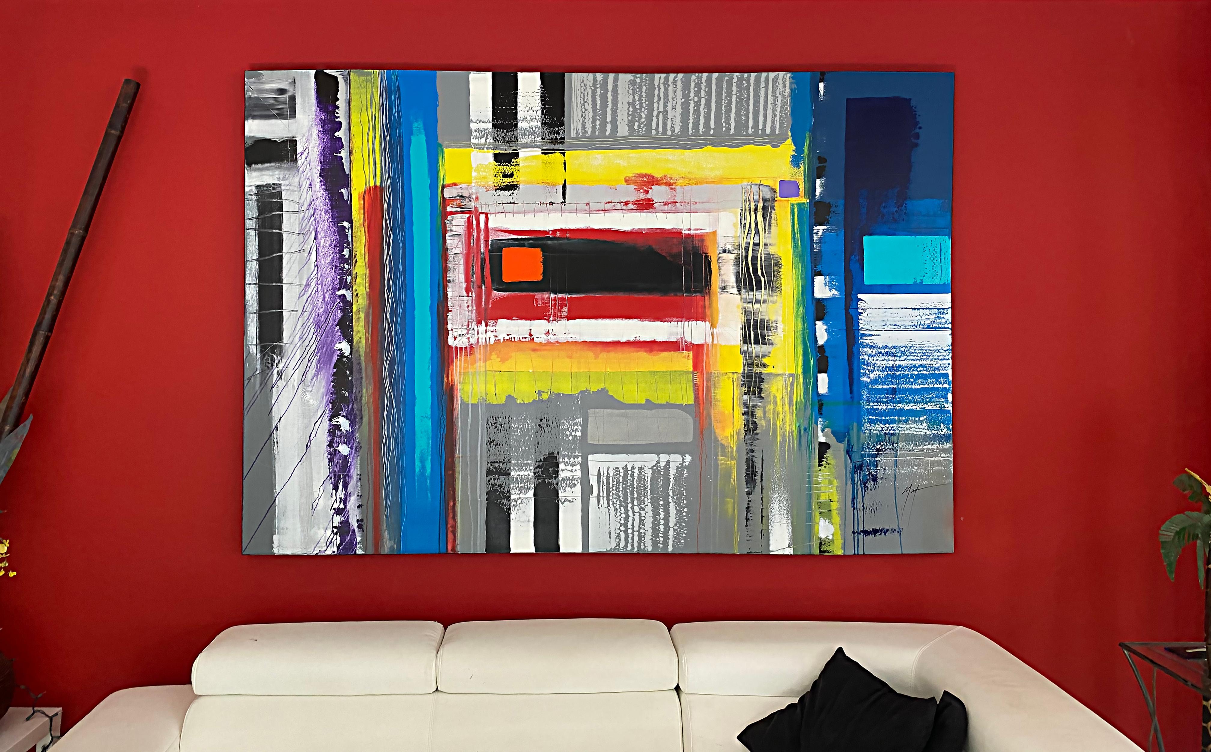 Murf Murphy Large Contemporary abstract painting on canvas


Offered for sale is a striking mixed-media painting by Marvin Murf Murphy. The artist has used bold coloring and brushwork to create an intriguing work with movement and interest. The