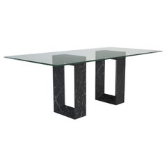Muria Black Marquina Marble Dining Table Contemporary by Meddel Spain in Stock
