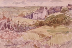 Paysage de Cornish - Aquarelle impressionniste du milieu du 20e siècle de Muriel Archer