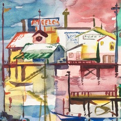 'Monterey Pier', California Modernist, Woman Artist, Santa Cruz Art League