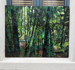 Muriel Chazalon "Clairvoyance" Öl auf Leinwand, Zeitgenössische Landschaft