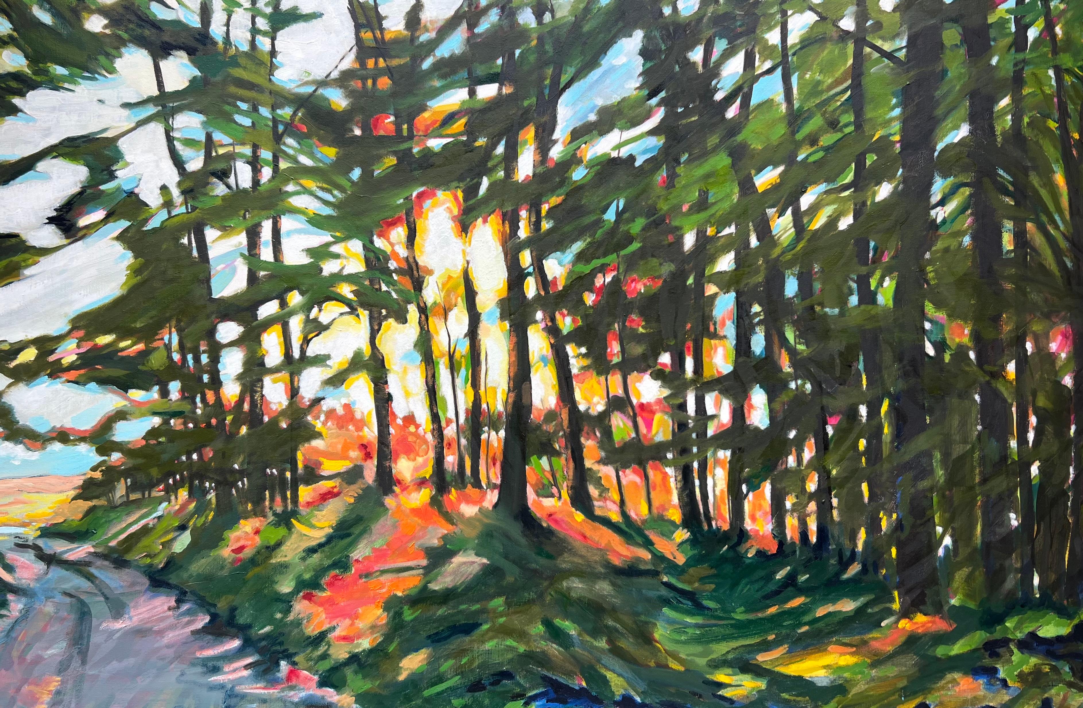 Muriel Chazalon, "End of day" Oil on canvas, Contemporary Landscape
