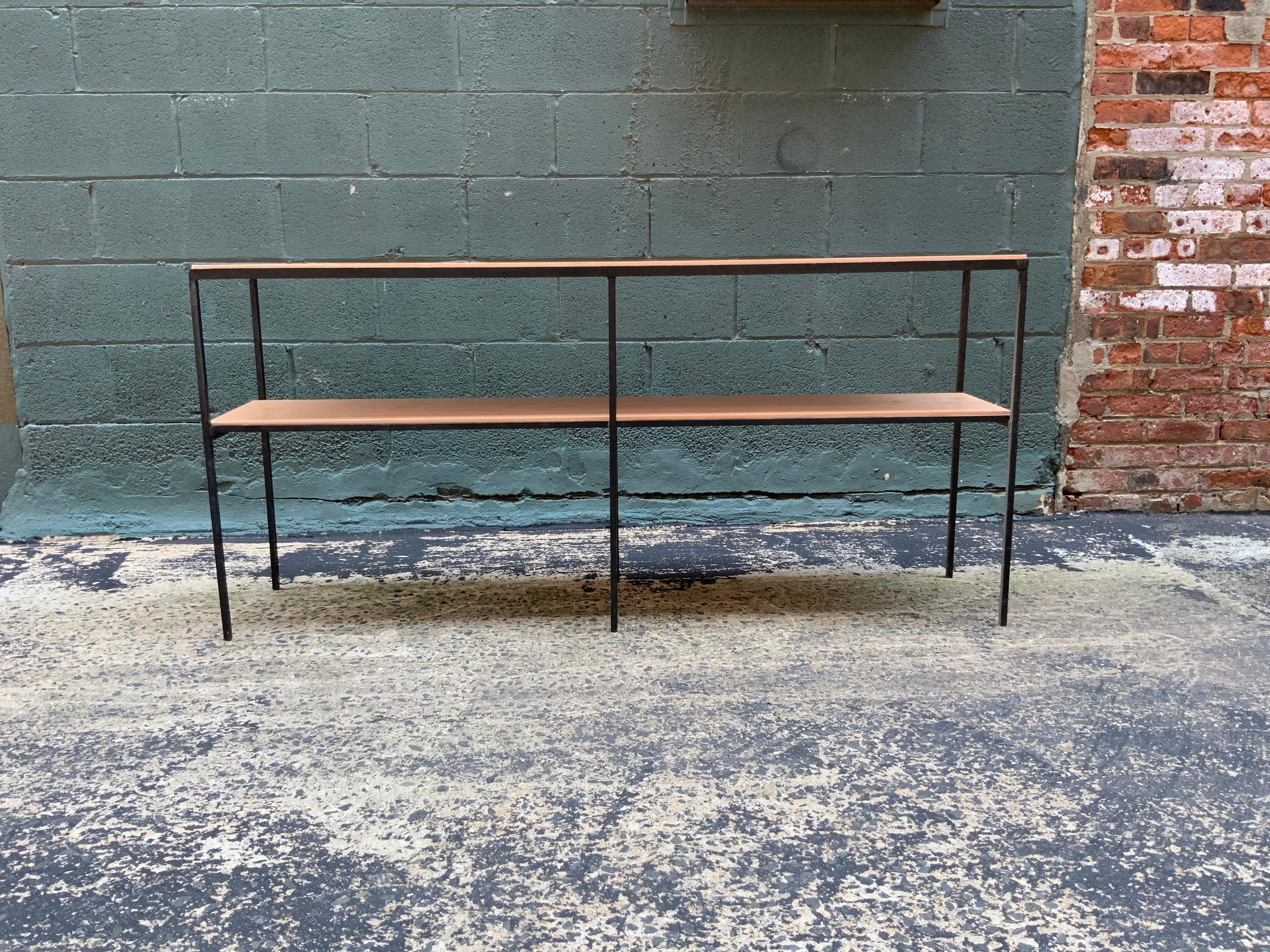 Muriel Coleman California Modern Style Iron and Cherry Shelving Unit In Good Condition In Garnerville, NY