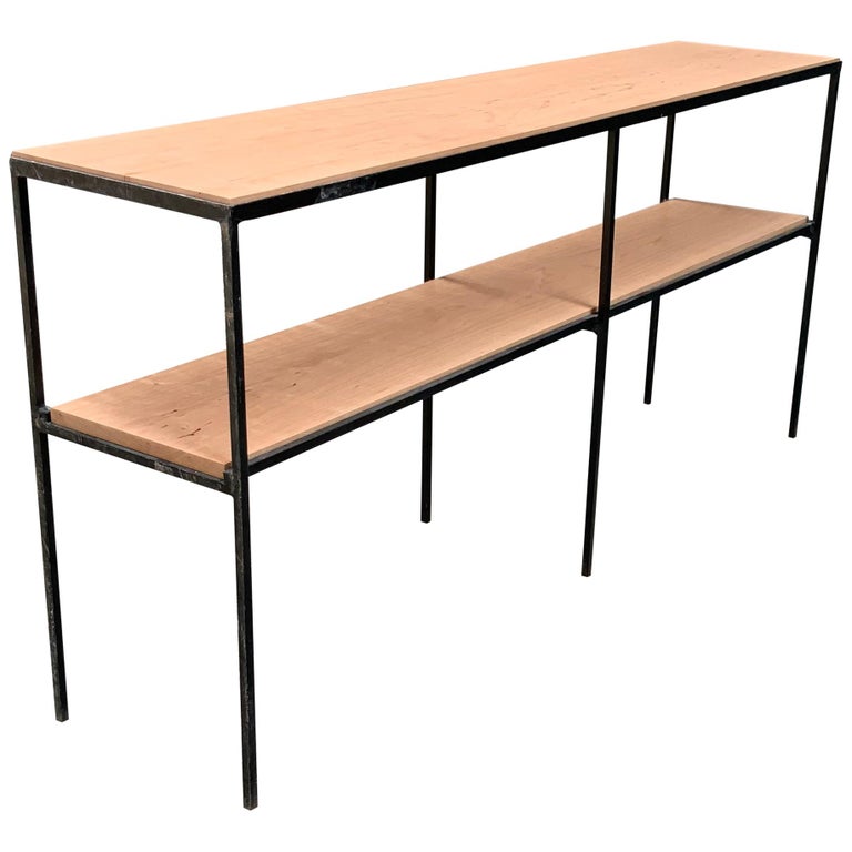 Muriel Coleman California Modern Style Iron and Cherry Shelving Unit at