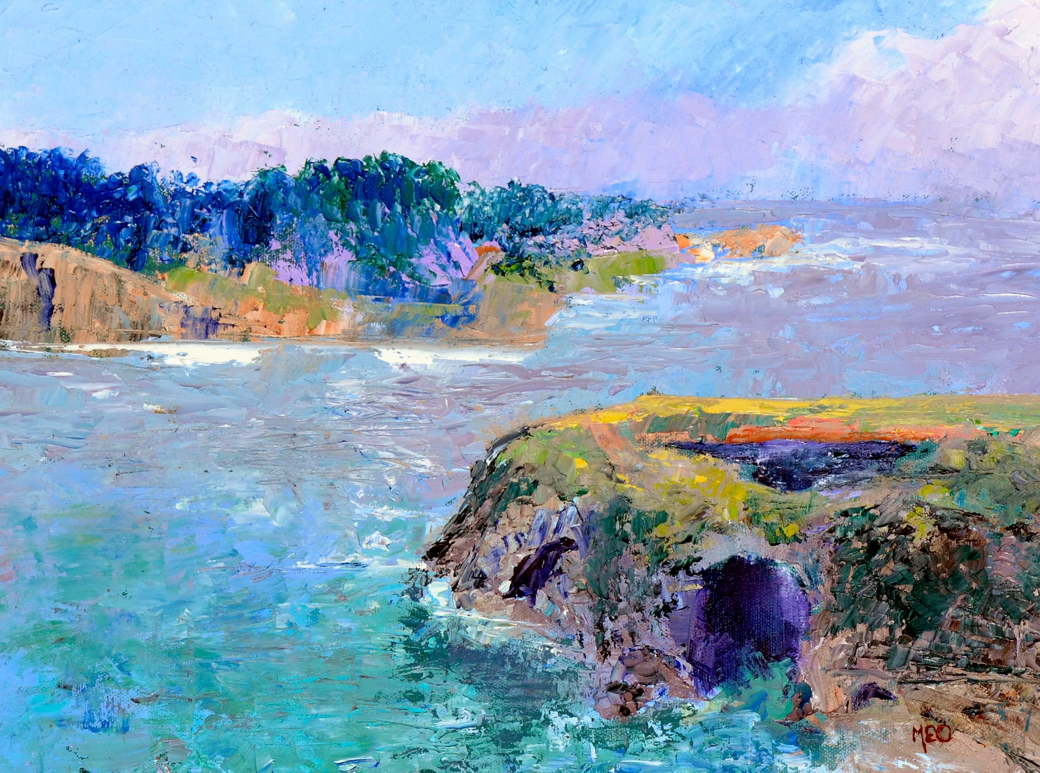 California Coast Landscape  - Painting by Muriel Goodfield