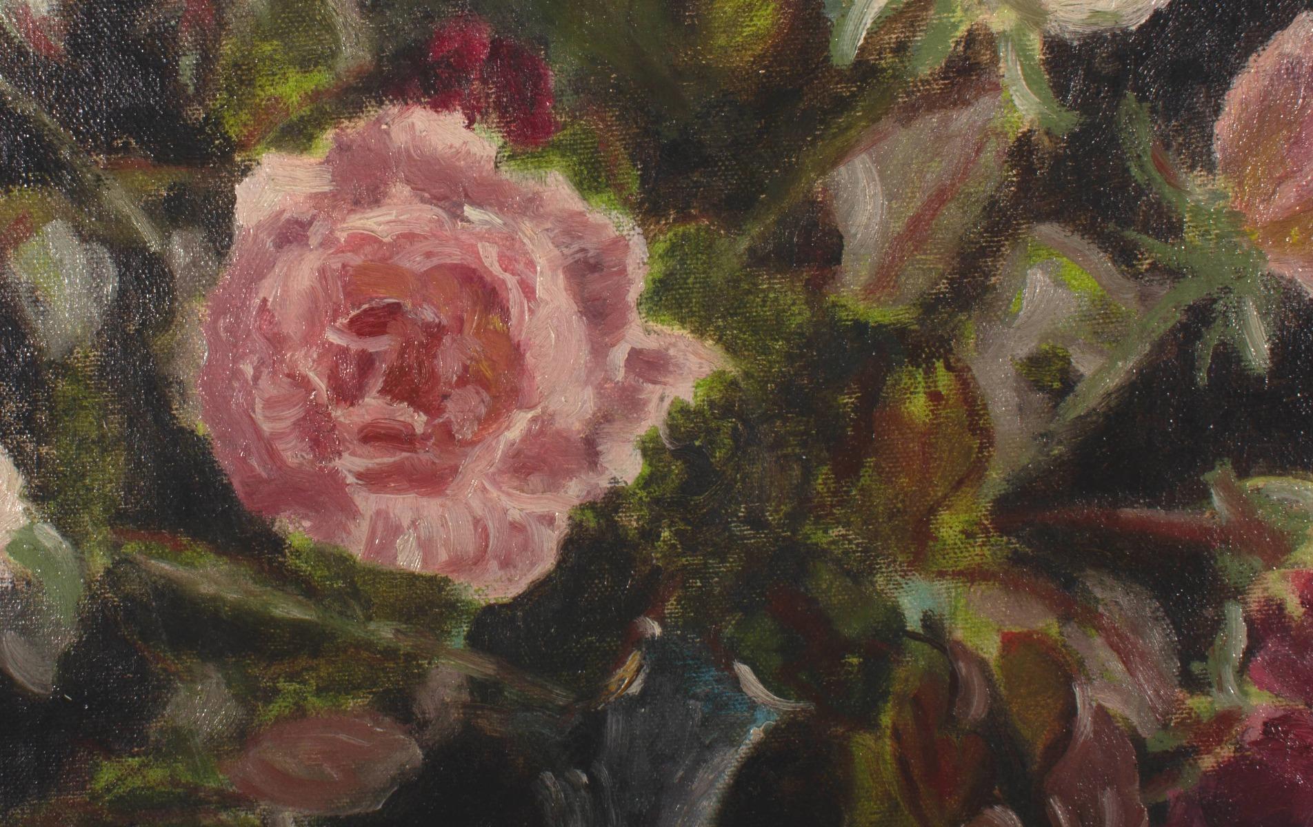 Huile de Muriel Hamilton - 20ème siècle, Roses de novembre 3