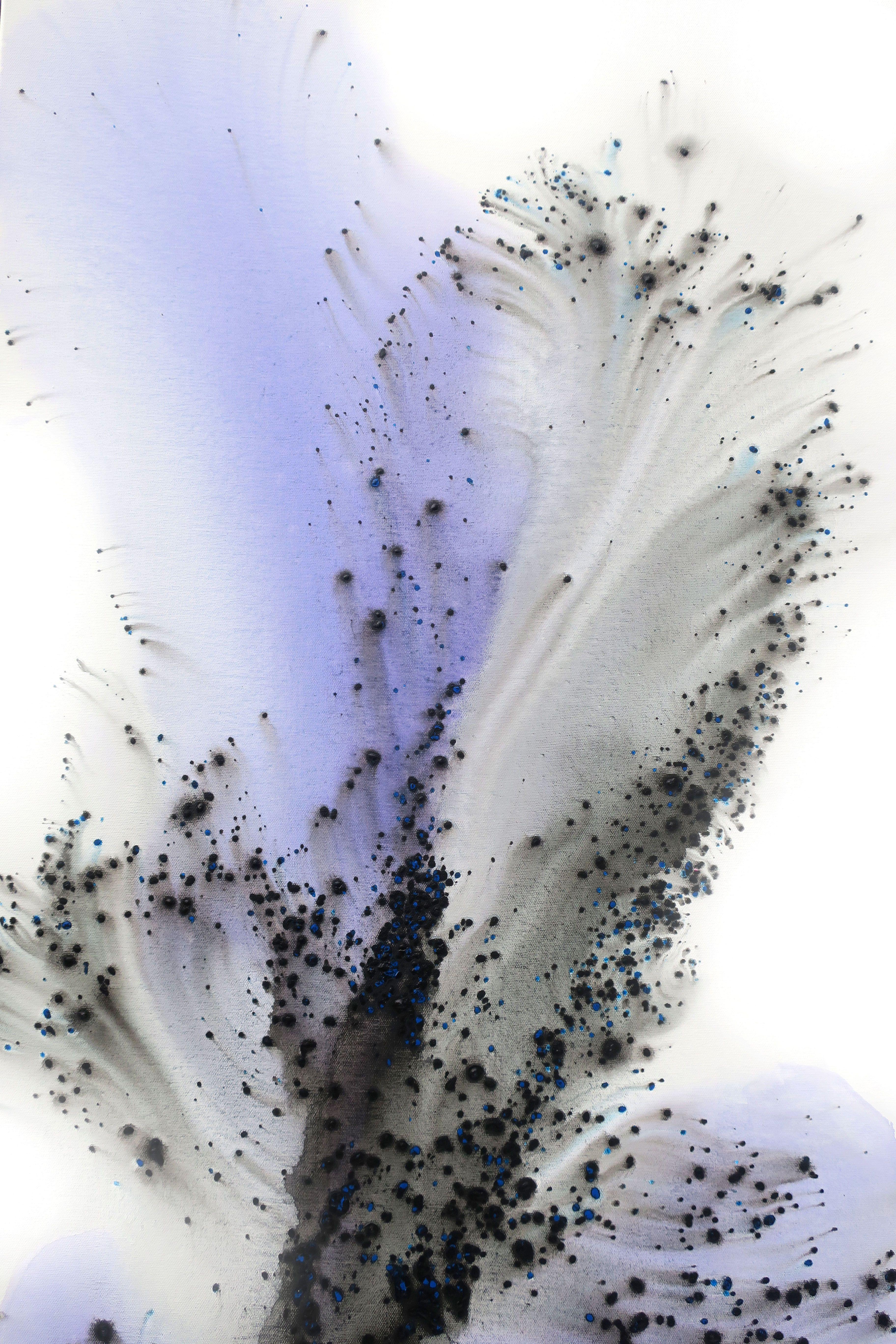 Nature 204, Painting, Acrylic on Canvas - Black Abstract Painting by Muriel Napoli