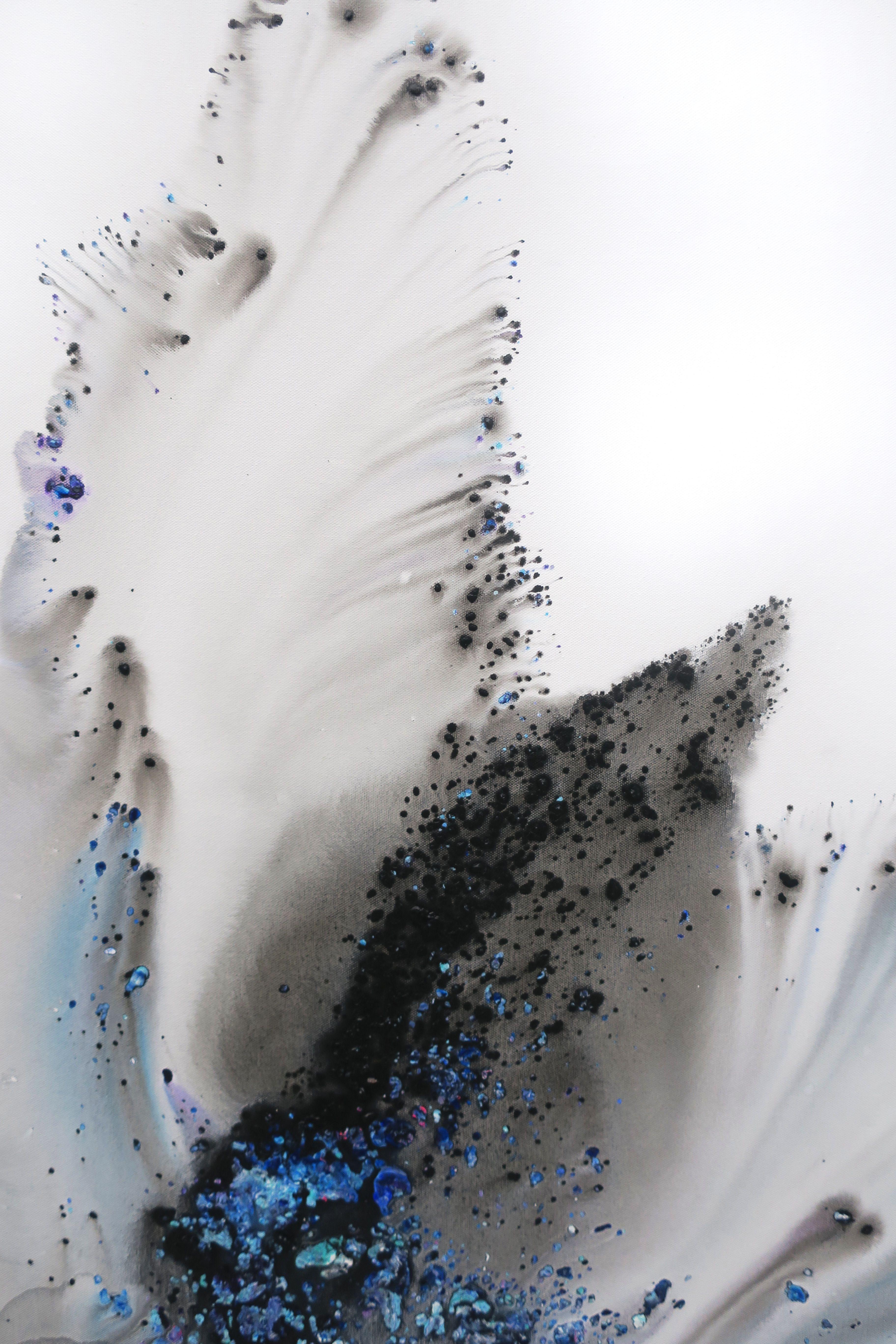 Nature 209, Painting, Acrylic on Canvas - Gray Abstract Painting by Muriel Napoli