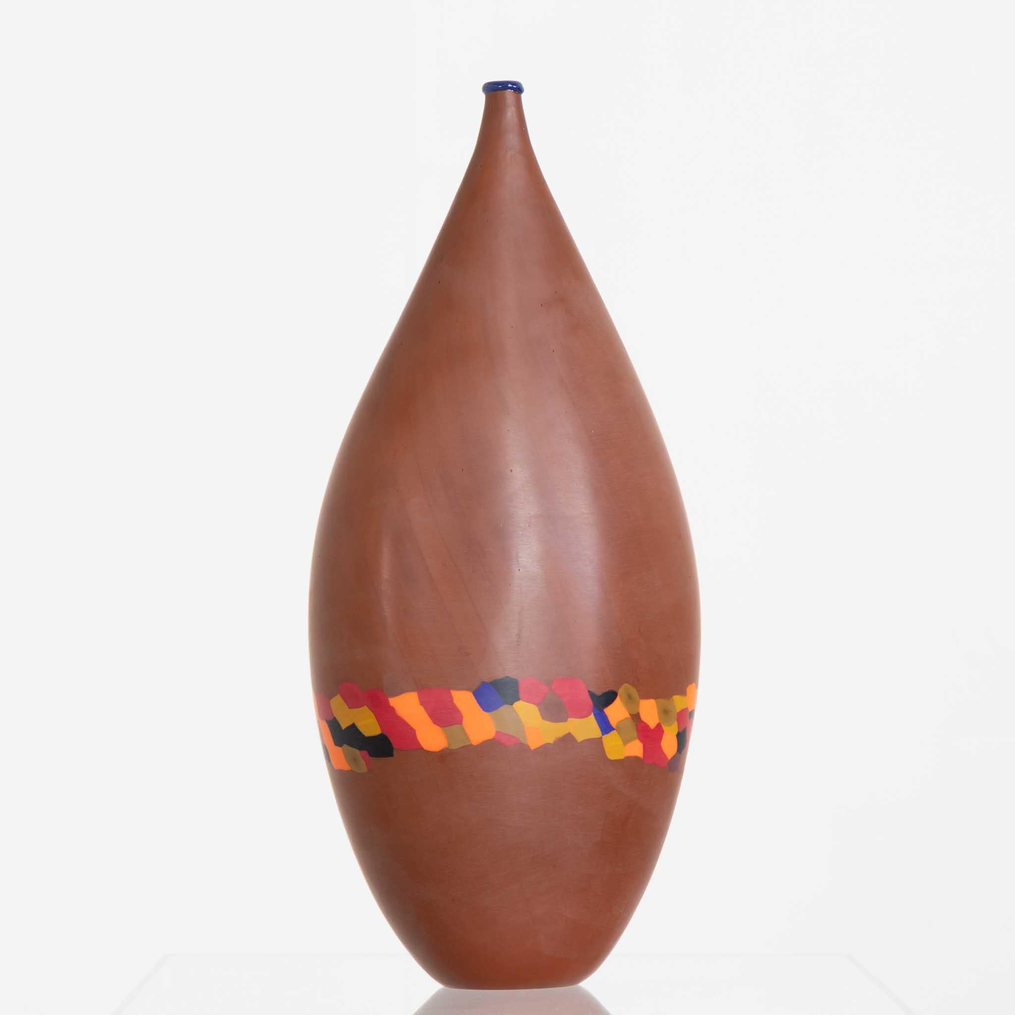 Late 20th Century Murine Murano Art Glass Vase For Sale