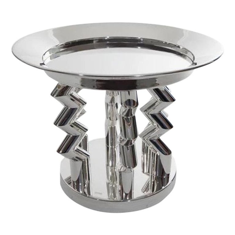 Murmansk Silver Plated Brass Fruit Bowl, by Ettore Sottsass from Memphis Milano For Sale