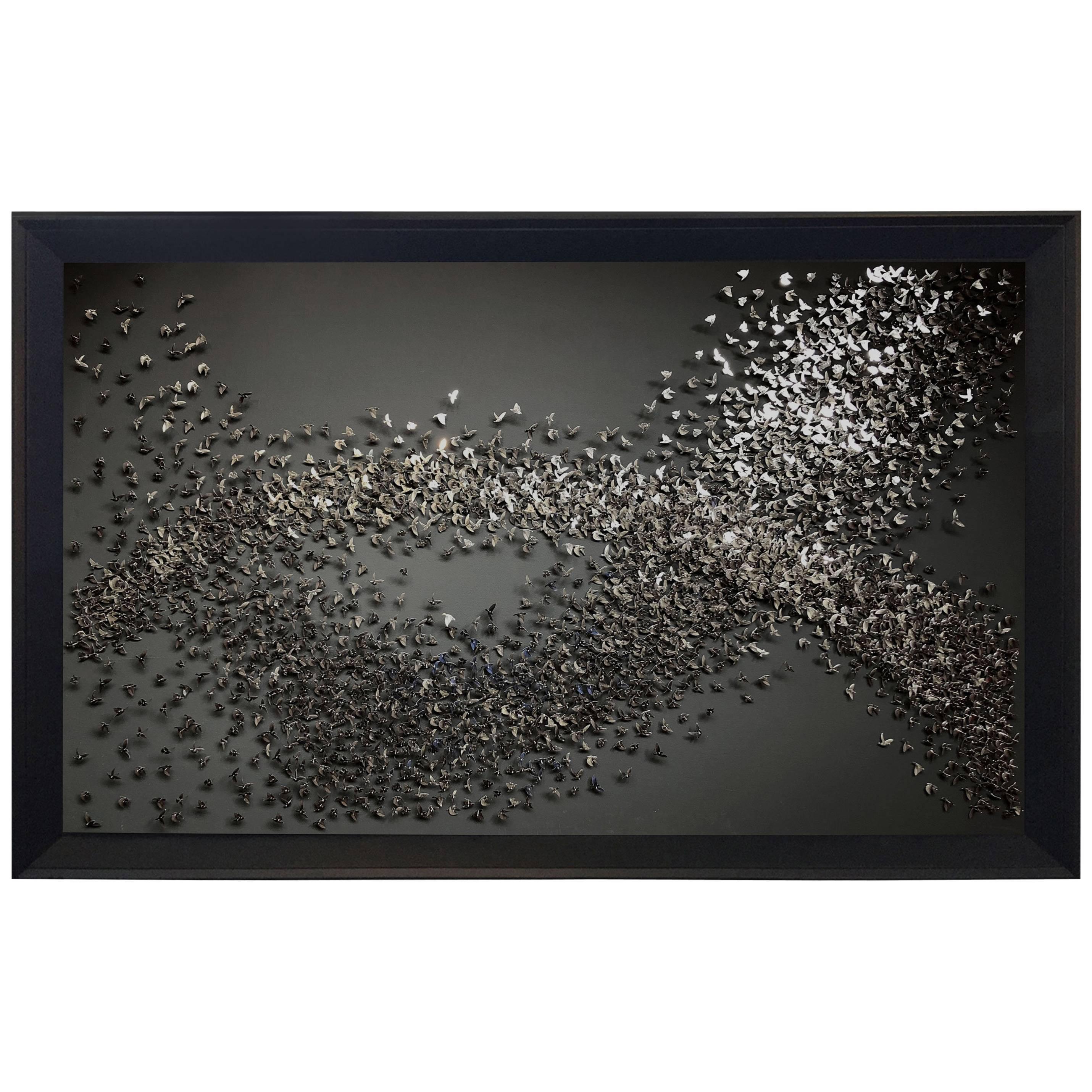MURMURATION - 3-D mackerel fabricated in robust paper based materials For Sale